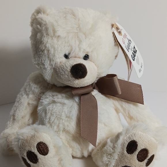 HANDS ON A GANZ Jesse Teddy BEAR STUFFED ANIMAL PLUSH TOY Creamy White Brown - Picture 8 of 10